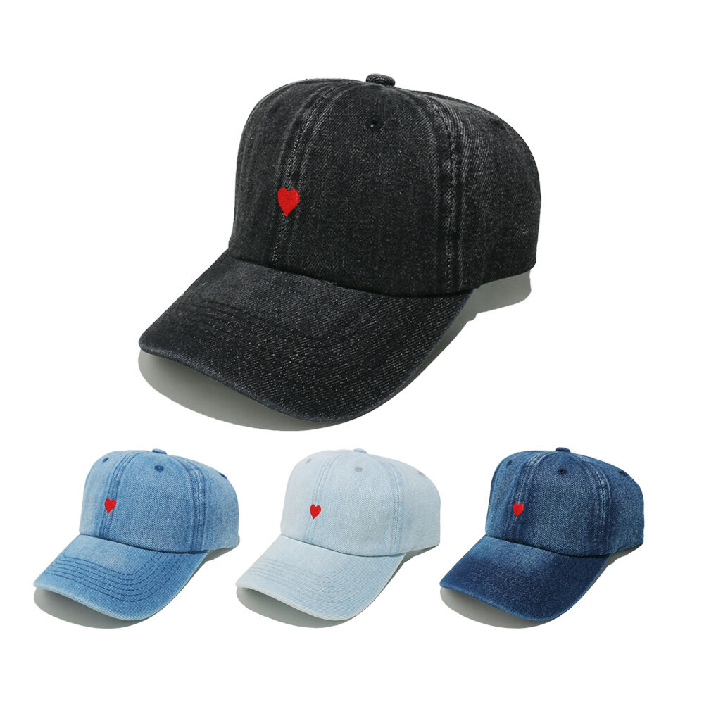 1 Piece Denim Love Embroidered Baseball Cap