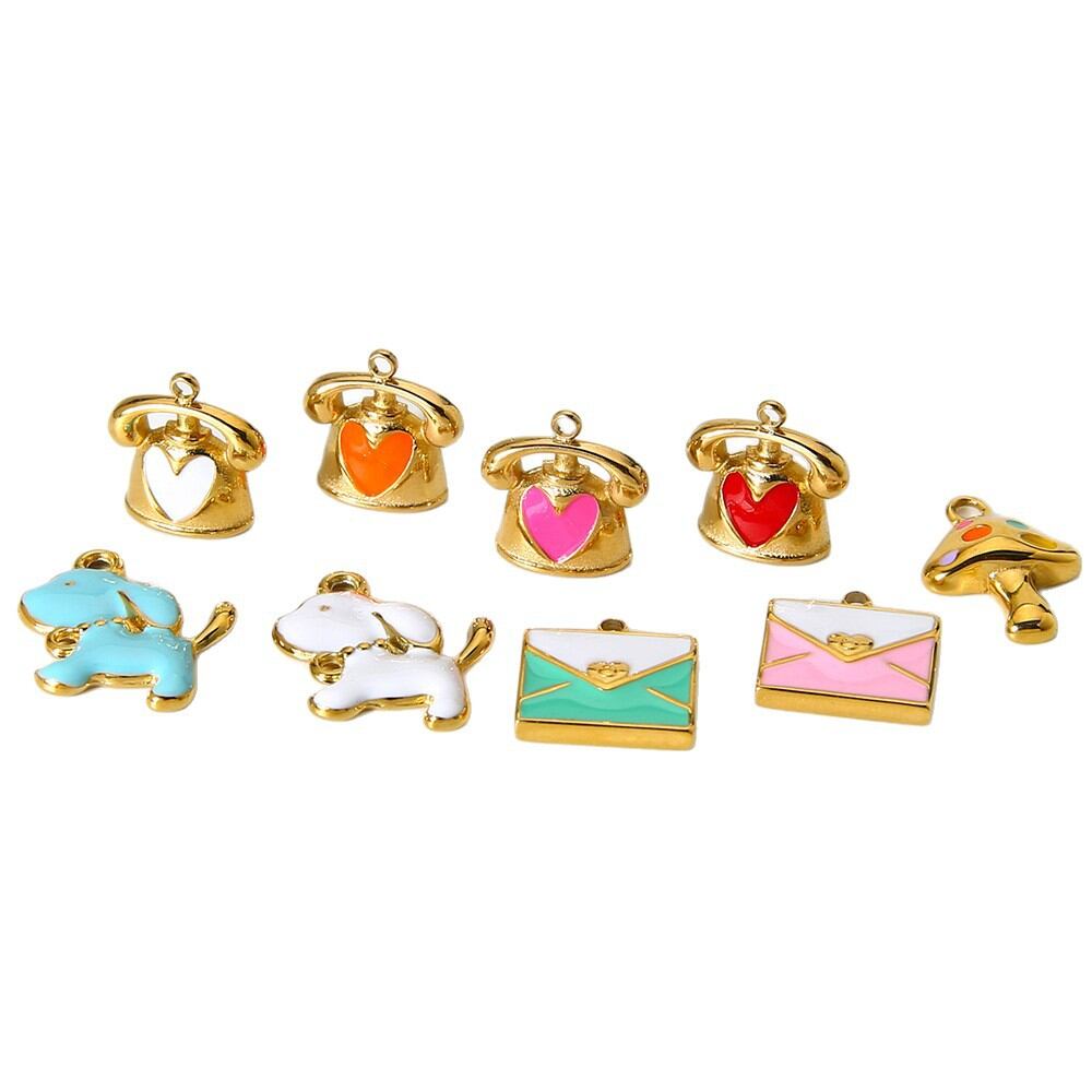 1 Piece Romantic Series Cute Heart Stainless Steel Waterproof DIY Pendant h5 Picture5