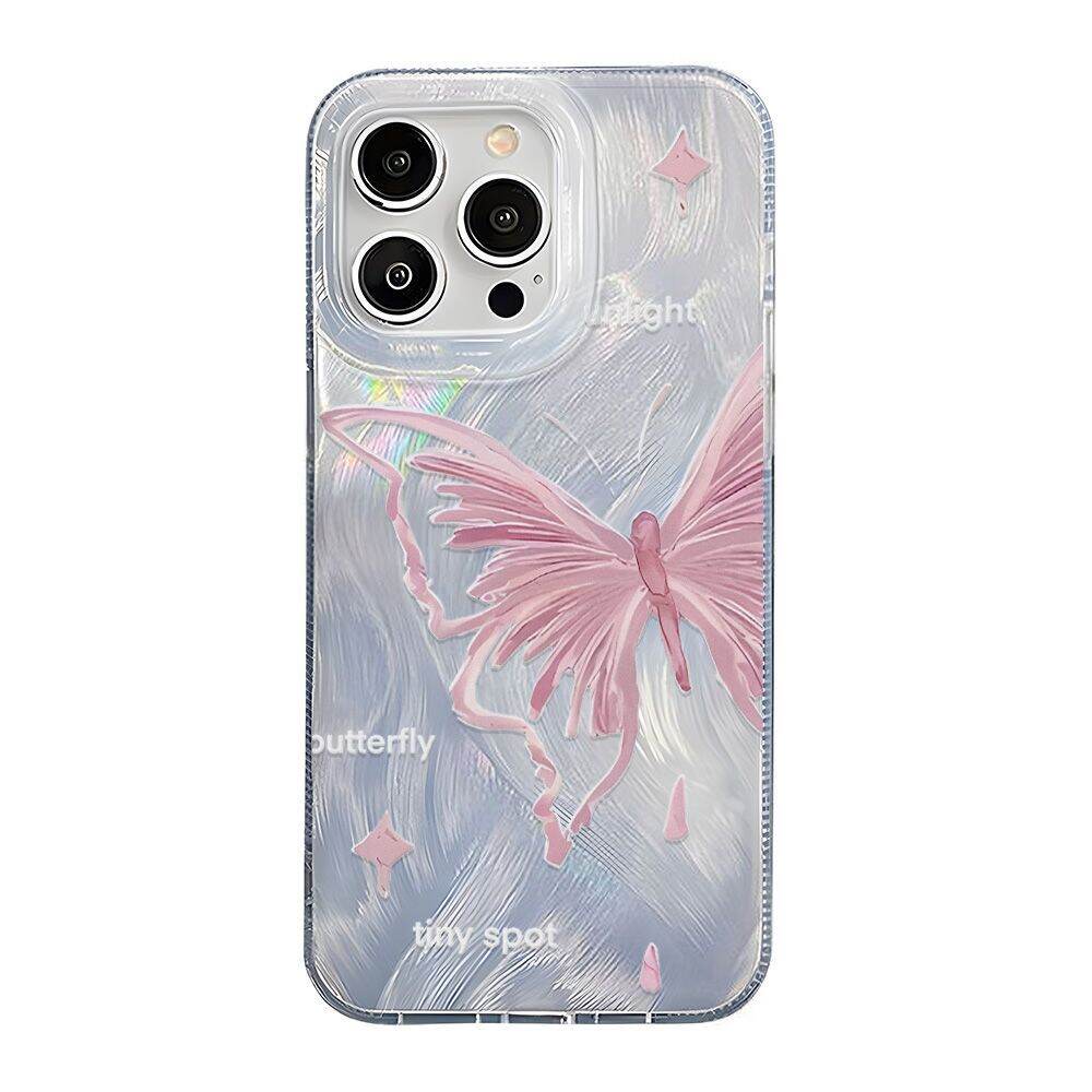 1 Pair TPU Glitter Butterfly Pattern Phone Case 2