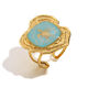 Vintage Öltropfen Schildkröte Offener Ring-Gold