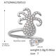 A752-Anello in acciaio con zircone 5A e polpo/Numero 7 Immagine4