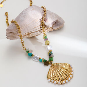 1 Piece Vacation Turtle Stainless Steel Waterproof Gold Color Women's Pendant Necklaces h5 Picture3