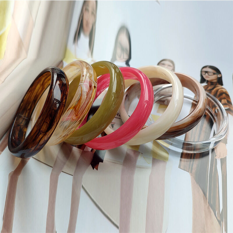 Bracelet élégant en acrylique dégradé de couleurs pour femme, série simple, 1 pièce