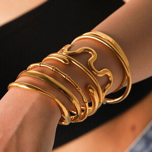 Bracelets pour femmes Simple Series Daily, forme irrégulière, en acier inoxydable, étanches h5 Image4