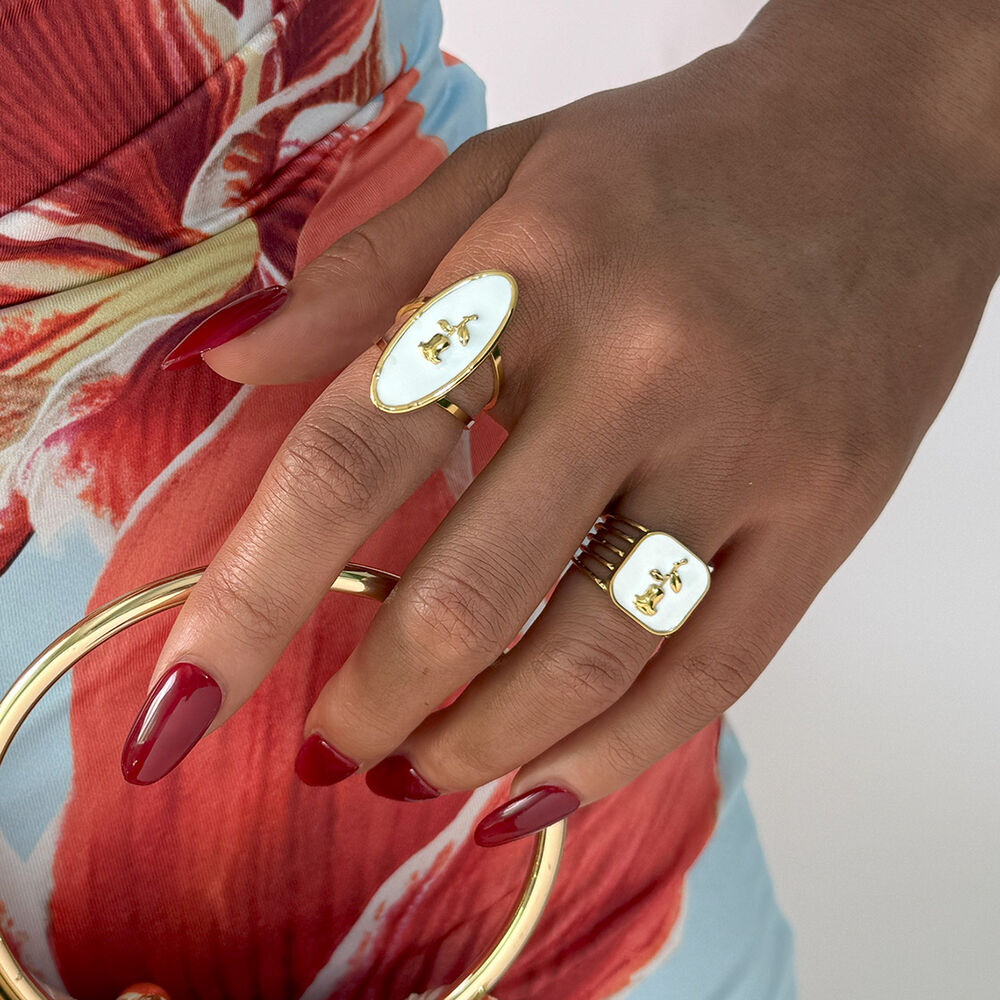 1 Piece Simple Series Retro Flower Stainless Steel Waterproof Gold Color Minimalist Rings Picture4