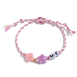 1 Piece Sweet Letter Colorful Stainless Steel Waterproof Women's Beaded Bracelets h5
