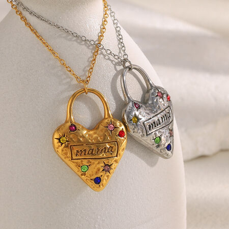 1 Piece Simple Series Classic Heart Stainless Steel Waterproof Women's Pendant Necklaces