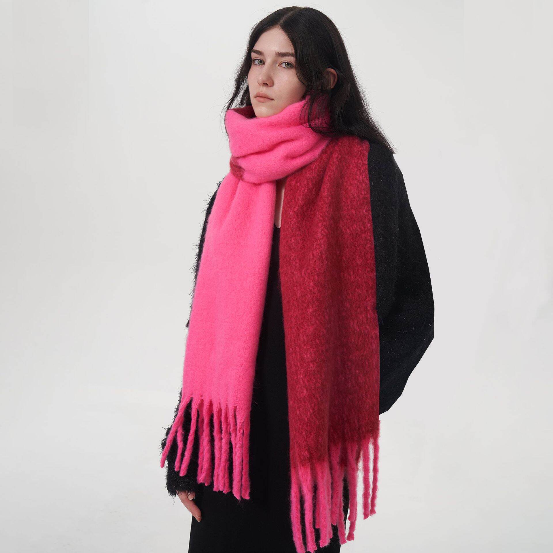 1 Piece Simple Mixed Color Polyester Women's Winter Scarves