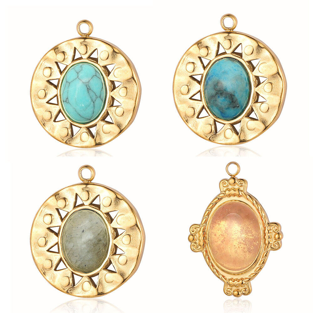 1 Piece Retro Annular Natural Stones Women's Pendants h5Picture5
