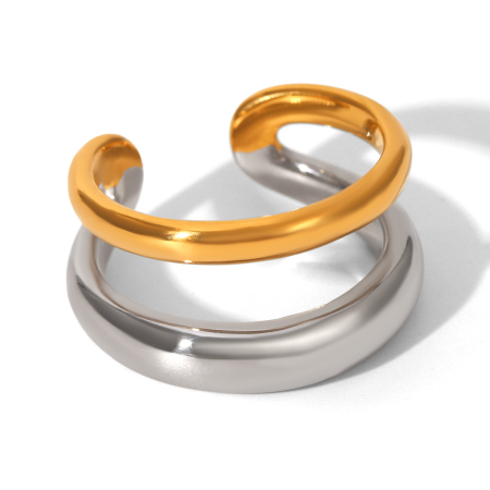 1 Piece Simple  Daily Irregular Shape Stainless Steel Waterproof Statement Rings