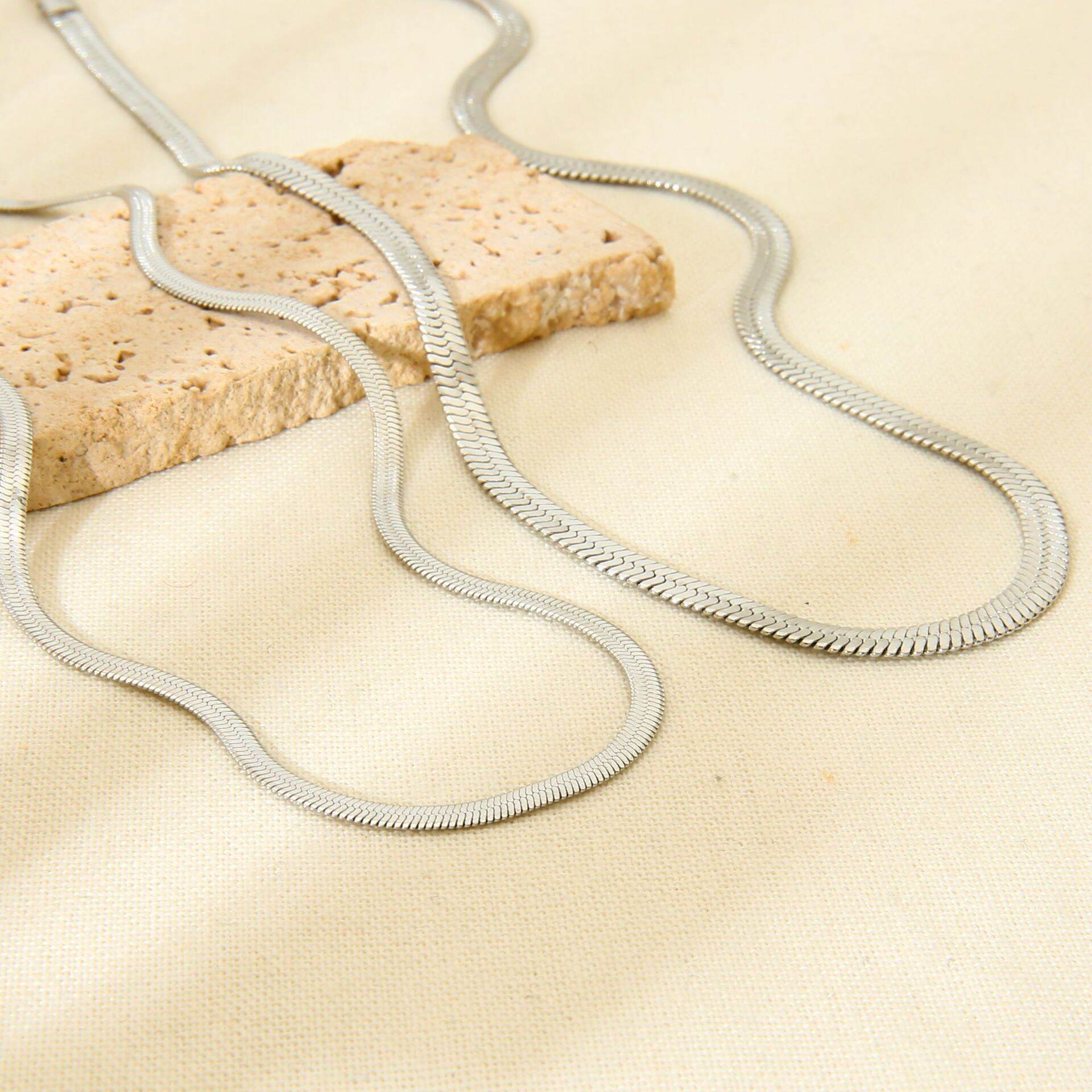 Simple Series Daily Chain Stainless Steel Waterproof  Unisex Basic Necklaces Picture3