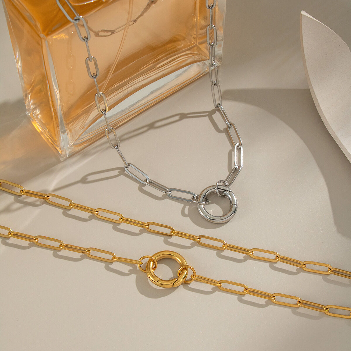 1 Piece Simple Series Daily Circle Stainless Steel Waterproof  Women's Pendant Necklaces 2
