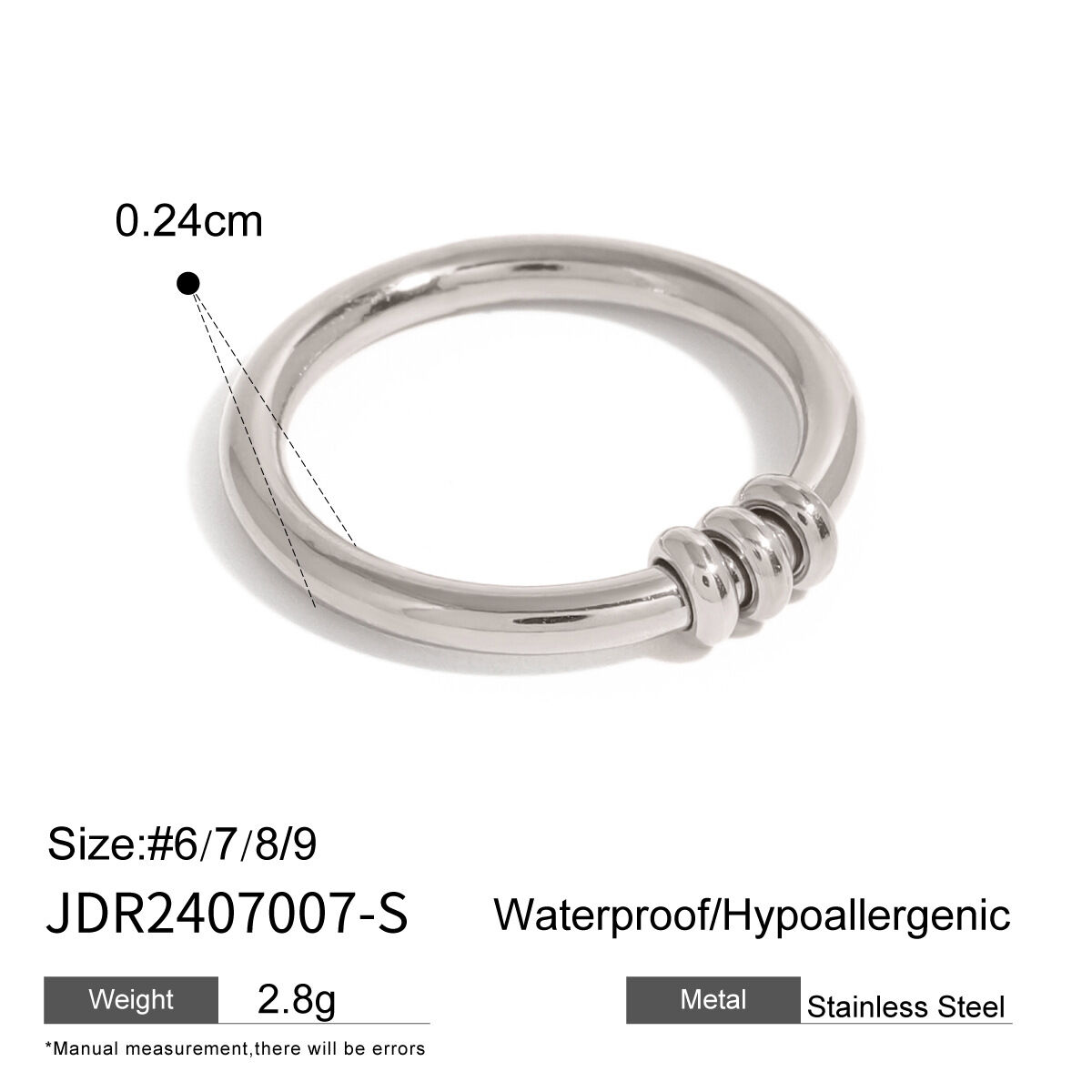 Minimalist Lightweight Stainless Steel Waterproof Women's Rings h5 