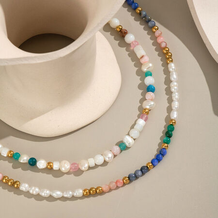 1 Piece Pearl Natural Stone Beaded Necklace 2