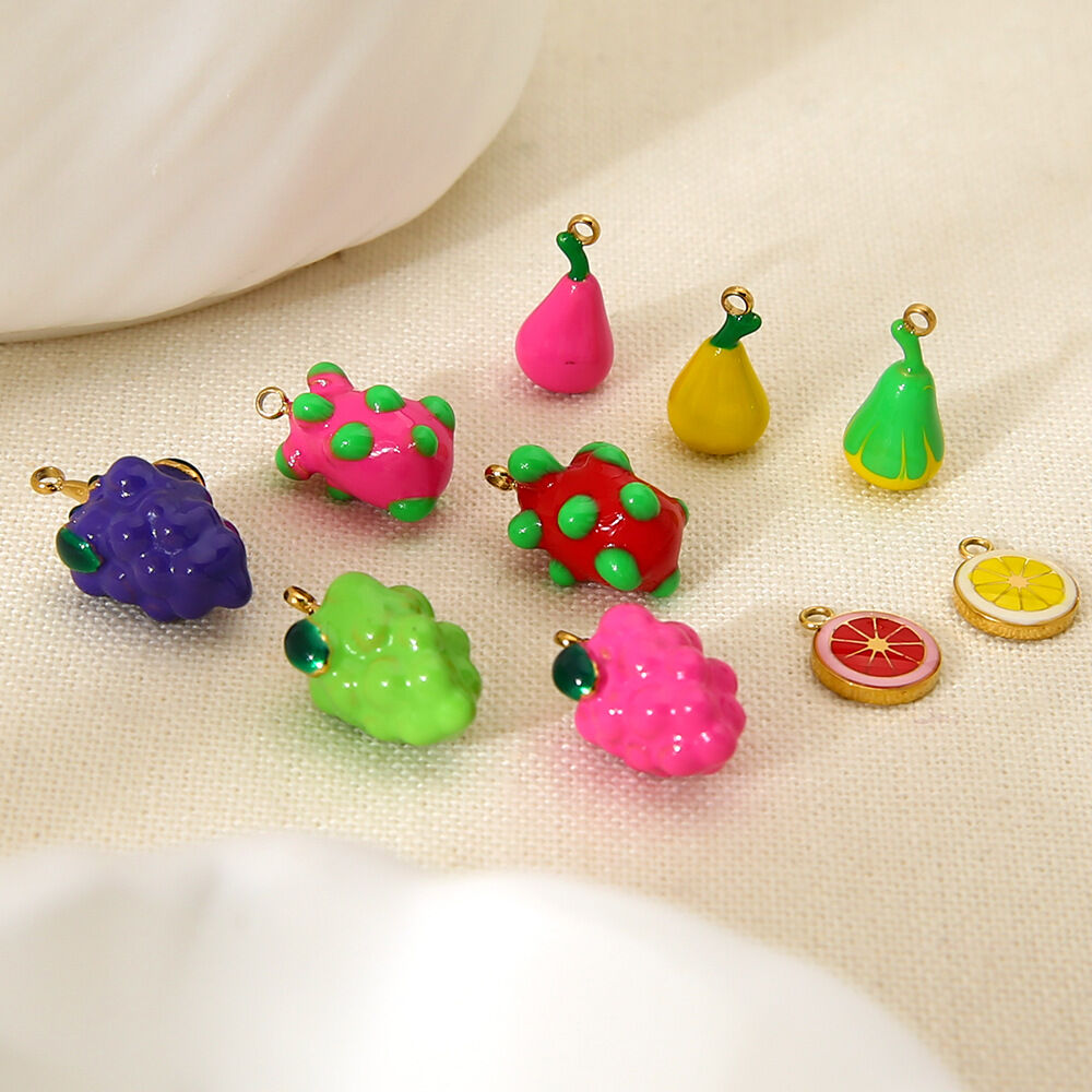 1 Piece Romantic Series Sweet Plant Stainless Steel Waterproof  DIY Pendant Picture2
