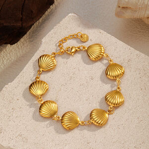 Bracelet à breloques en acier inoxydable doré, 1 pièce, en forme d'étoile de mer h5 Image4