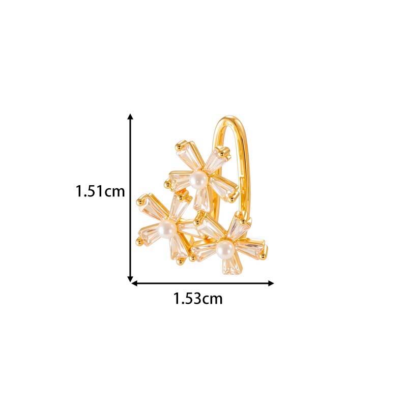 1 Piece Bow Knot Butterfly Copper Gold Color Zircon Clip-On Earring h5 Picture2