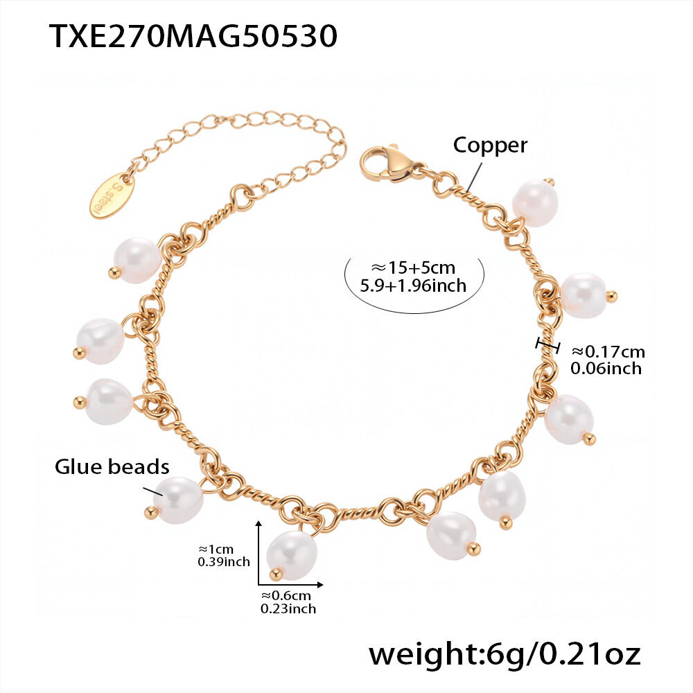 TXE270-Rundes Perlenquastenarmband 15+5cm Bild4