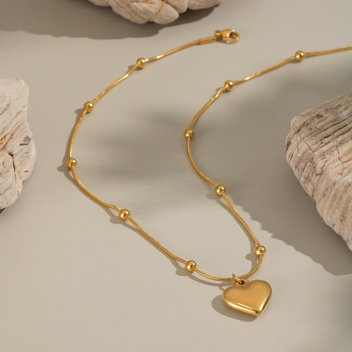 1 Piece Heart Stainless Steel Waterproof Gold Color Pendant Necklace Picture4