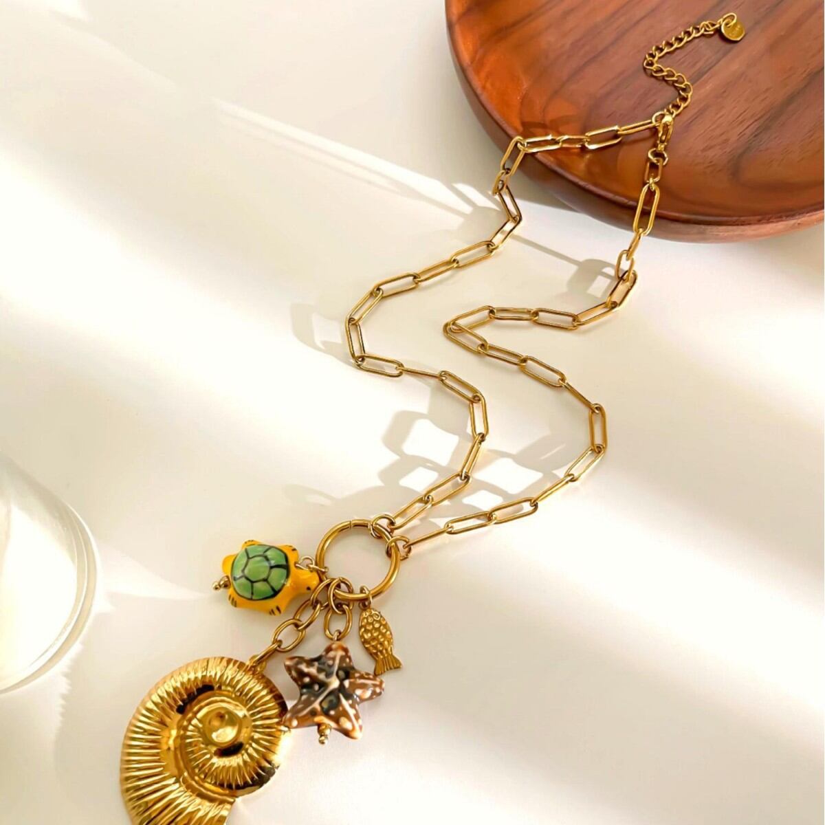 1 Piece Shell Stainless Steel Waterproof Gold Color Pendant Necklace Picture5