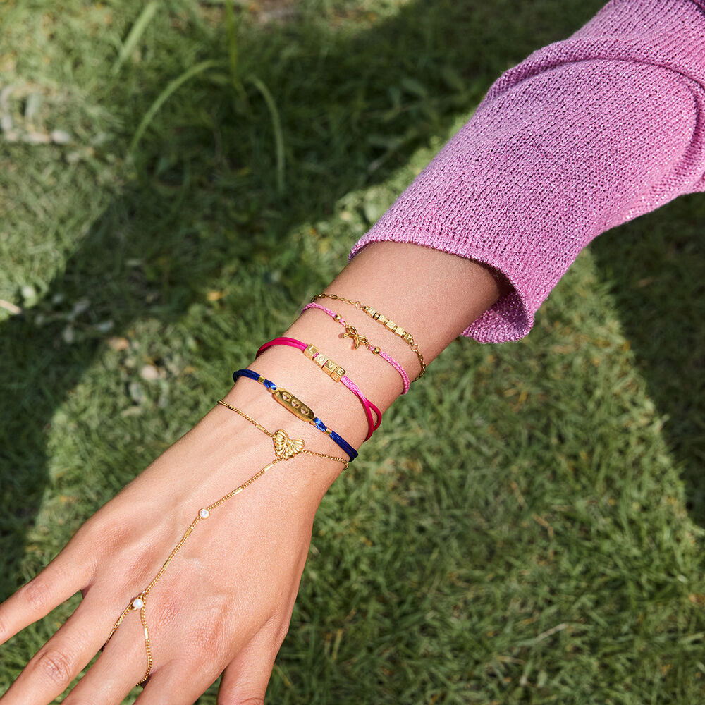 1 Stück Romantisches Schleifen-Armband aus Edelstahl, wasserdicht, goldfarben, für Damen Bild7