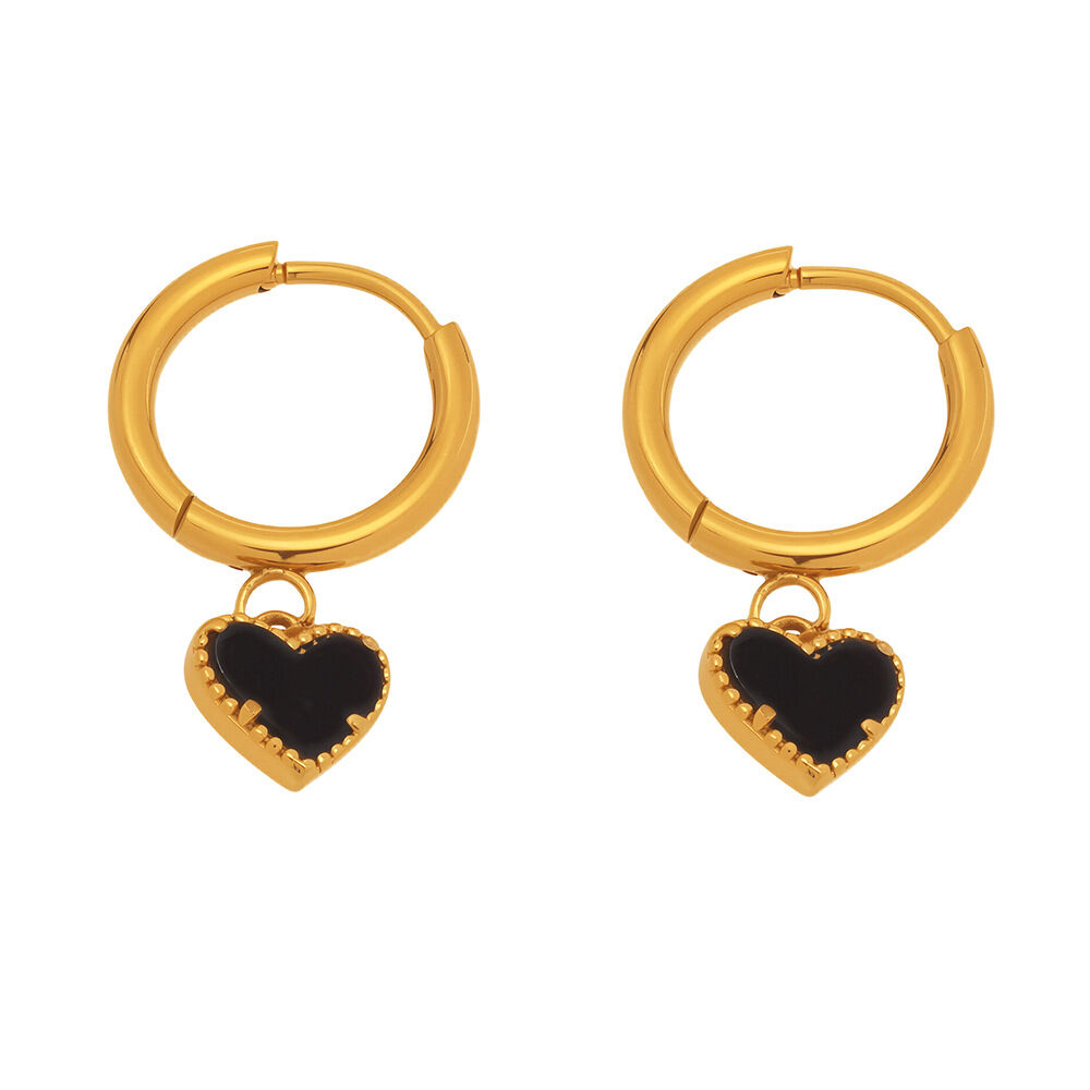 1 Pair Romantic Series Agate Stainless Steel Waterproof Gold Color Women's Drop Earrings 