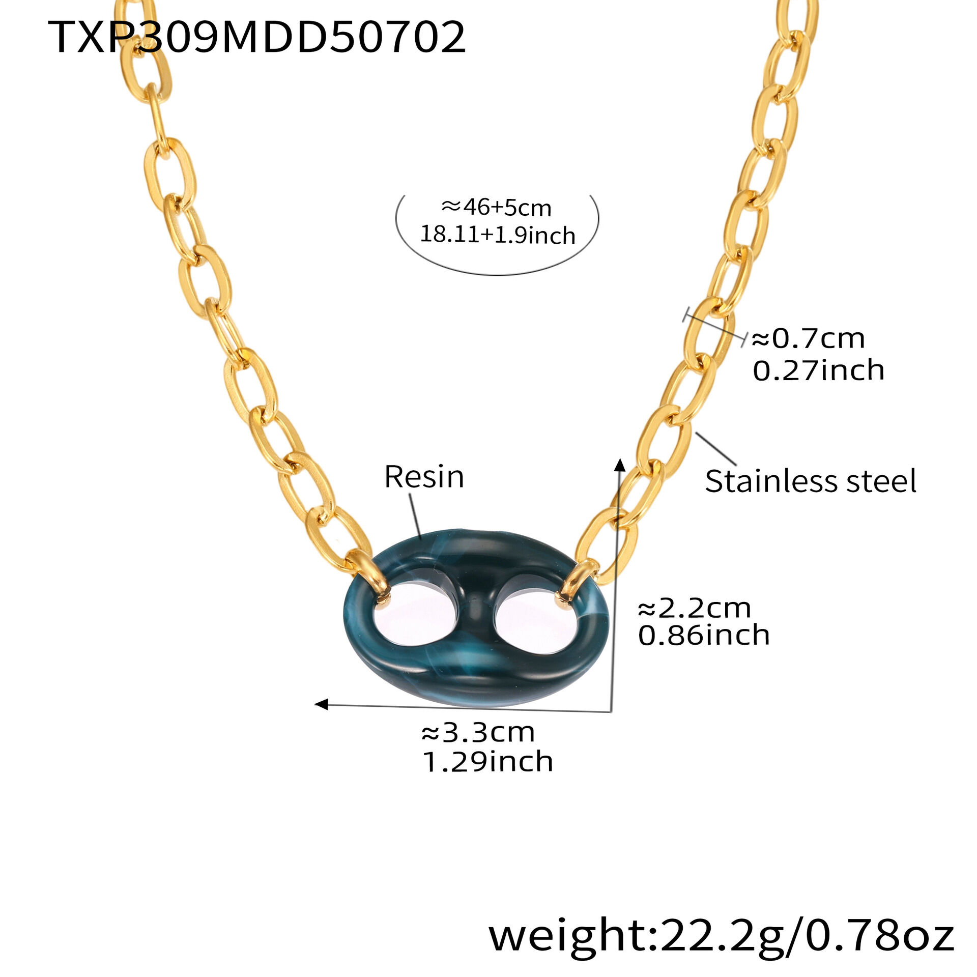 TXP309-Collar nariz de cerdo verde oscuro 46+5cm Imagen5