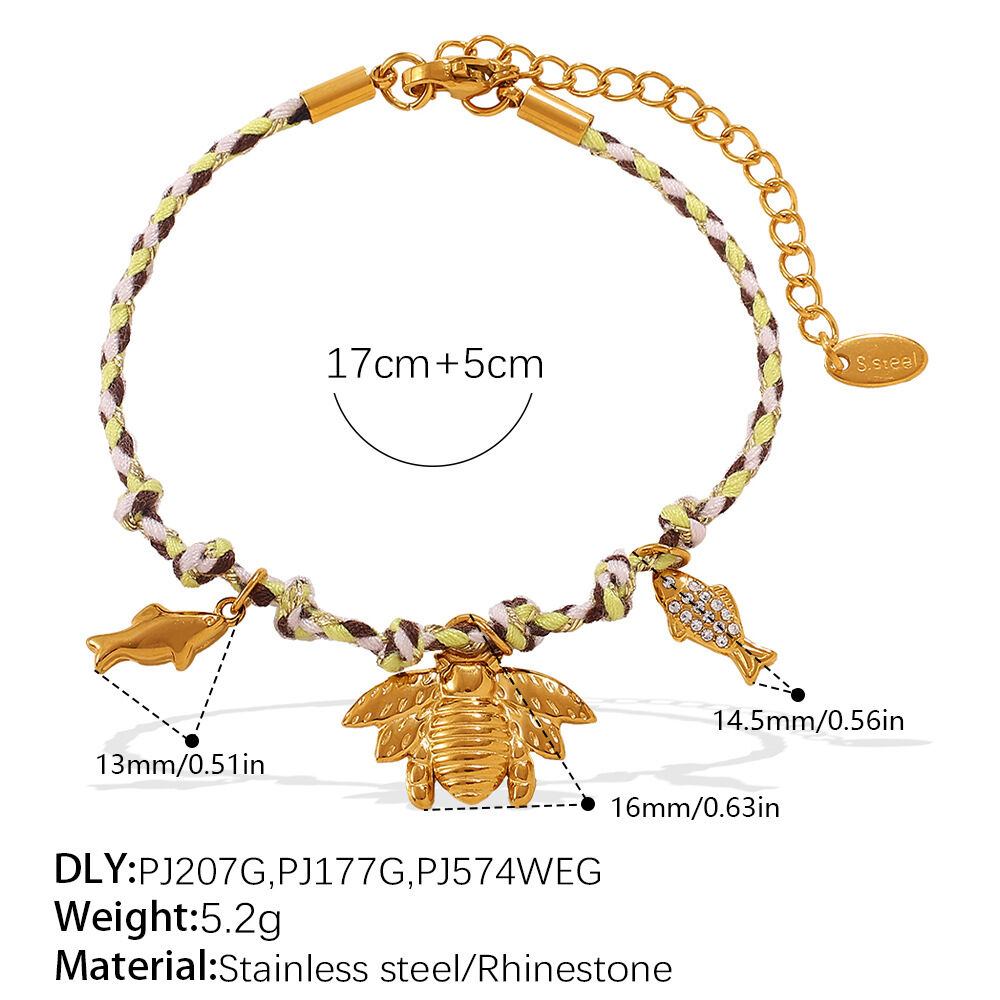 Set di collane con ciondolo fai da te in acciaio inossidabile color oro impermeabile Immagine2