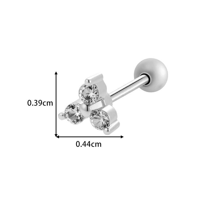 1 Piece Simple Leaves Copper Gold Color Zircon Women's Piercing Earrings Picture2