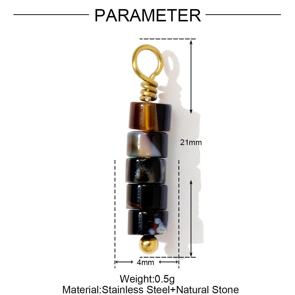 1 Piece Natural Stones Beads Women's Pendants 