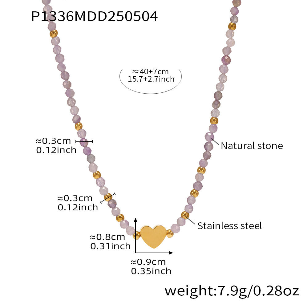 1 pezzo di splendide perle in acciaio inossidabile, impermeabili, color oro, collane di perline da donna h5 Immagine2