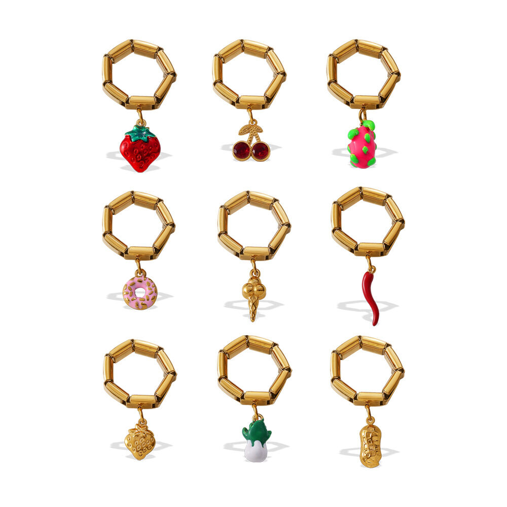 Anello fai da te in acciaio inossidabile impermeabile color oro da 1 pezzo h5 Immagine5
