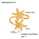 A805-Gold 5A Zircon Double Starfish Ring-Size 7/No.7 Picture5