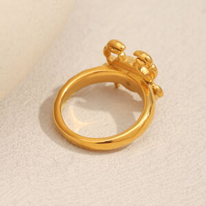 1 Piece Classic Crab Stainless Steel Waterproof Gold Color Statement Rings h5 Picture4