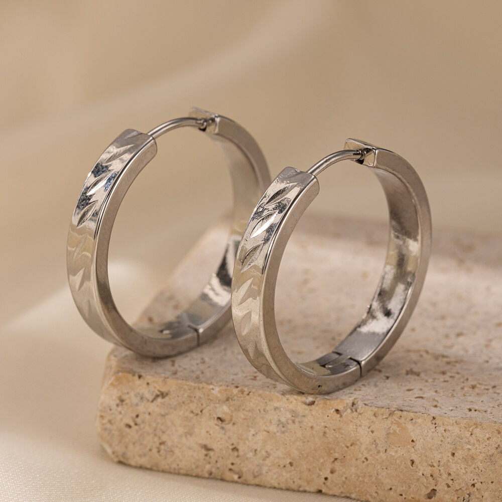 1 Pair Simple Circle Stainless Steel Waterproof Gold Color Hoop Earrings Picture4