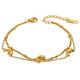 Collar de cuentas con clip de doble capa con forma de delfín - Dorado