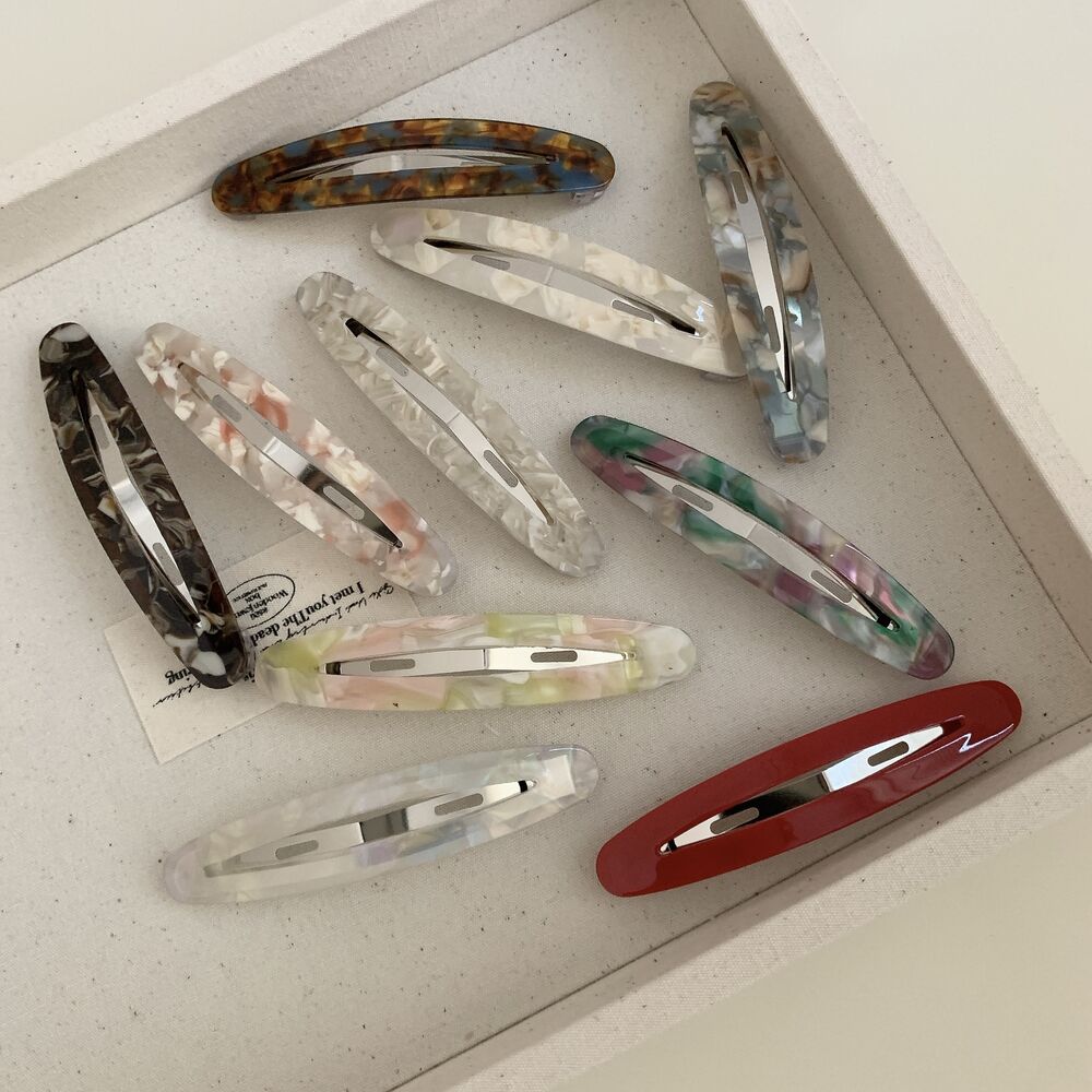 1 Pair Simple Series Retro Mixed Color Acetate Women's Hair Clips h5Picture3