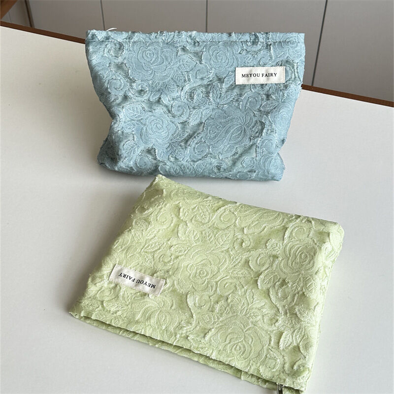 1 pezzo di borsa per il trucco da donna in poliestere tinta unita, serie romantica h5Immagine3