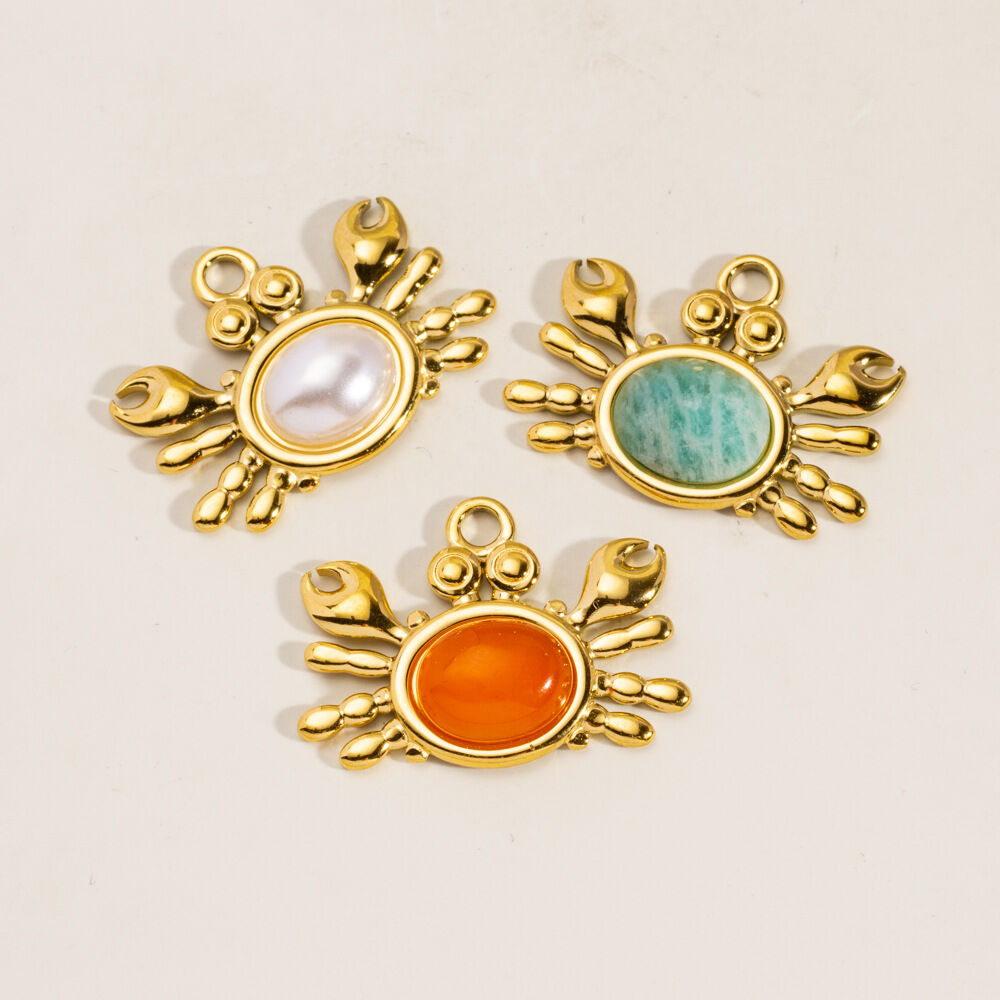 Ocean Series Cute Crab Stainless Steel Waterproof DIY Pendant