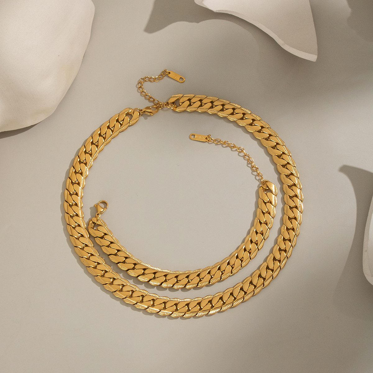 1 Piece Simple  Irregular Shape Stainless Steel Waterproof  Gold Color  Women's Jewelry Sets 2