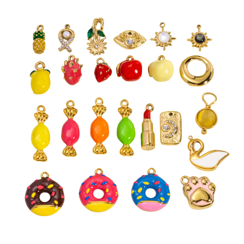 Three Dimensional Cute Fruit Series Stainless Steel Waterproof DIY Pendant Picture5
