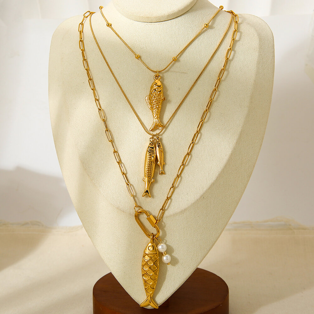1 pezzo di collana con ciondolo a forma di tartaruga in acciaio inossidabile impermeabile color oro Immagine5