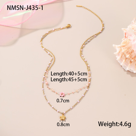 1 stuk Sweet Flower roestvrijstalen waterdichte gouden hanger ketting