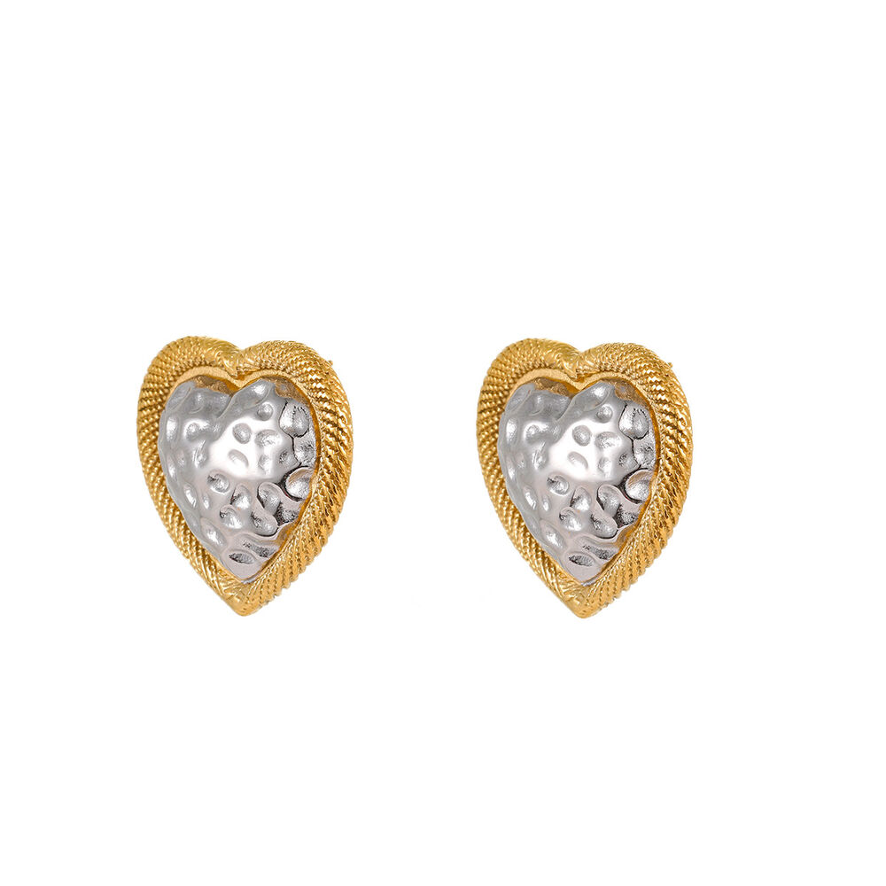 1 Paar Simple Series Simple Heart Edelstahl wasserdichte Damen-Ohrstecker h5Bild4