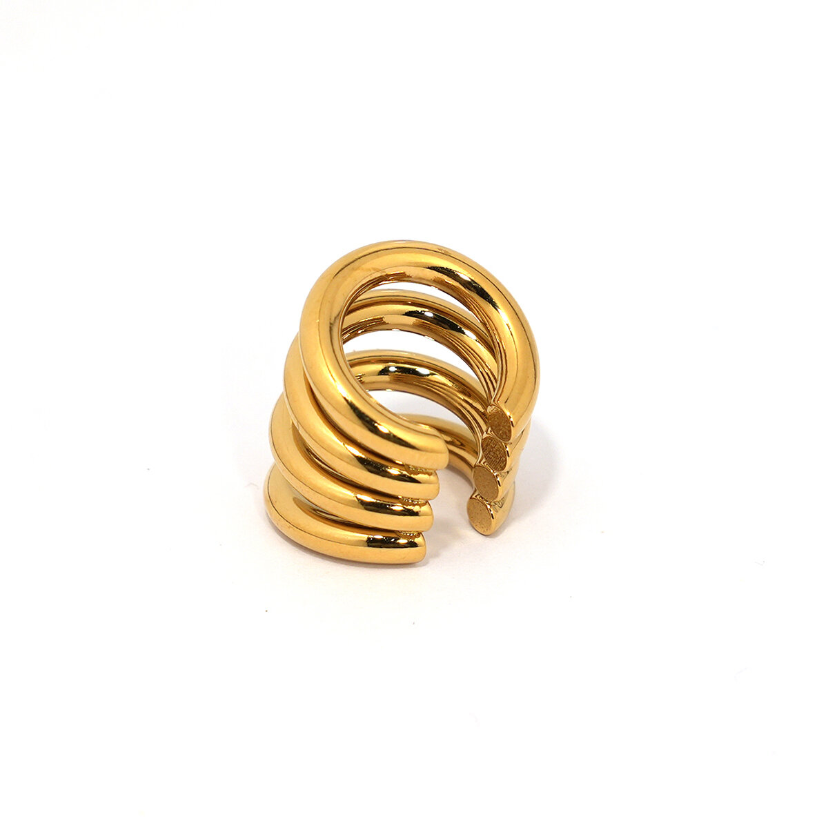 1 Piece Simple Mixed Color Stainless Steel Waterproof  Gold Color Women's Ear Cuffs h5 
