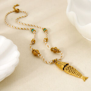 1 Piece Fish Stainless Steel Waterproof Pendant Necklace h5 Picture3