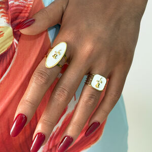 1 Piece Simple Series Retro Flower Stainless Steel Waterproof Gold Color Minimalist Rings h5 Picture5