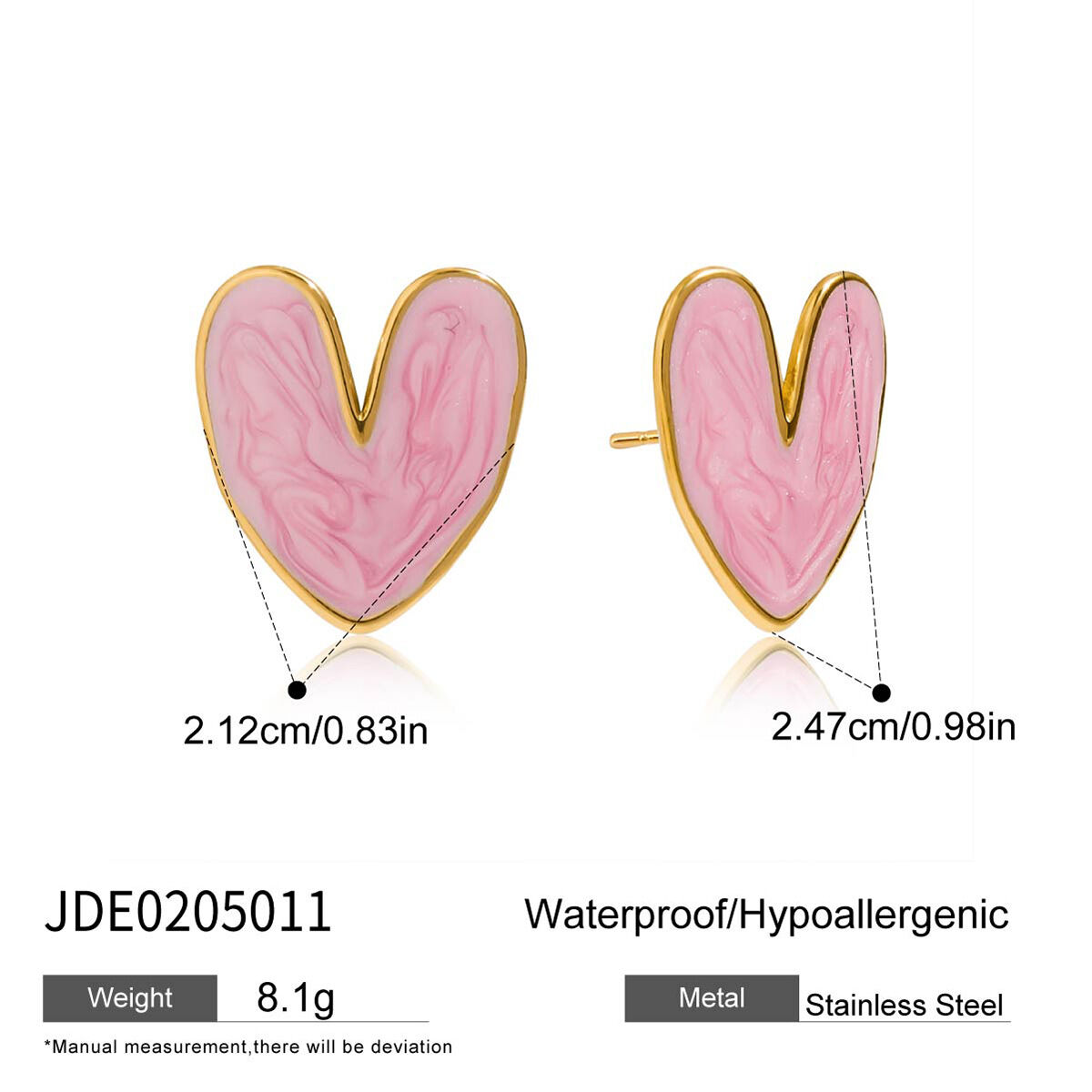 1 Pair Gorgeous Flower Stainless Steel Waterproof Gold Color Women's Stud Earrings Picture2