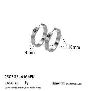 1 Pair Simple Circle Stainless Steel Waterproof Gold Color Hoop Earrings h5