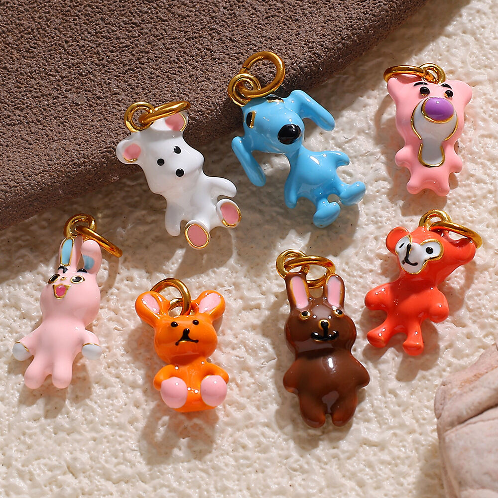 1 Piece Cute Animal Stainless Steel Waterproof  DIY Pendant 2